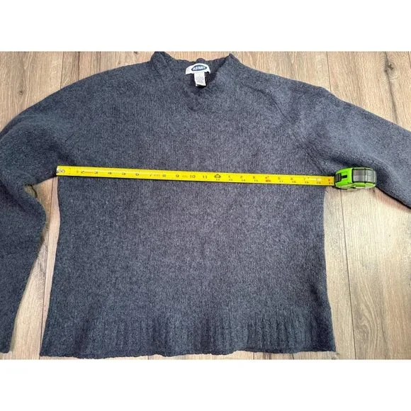 Old Navy Womens Blue Gray Wool Blend V Neck Sweater L - Picture 4 of 6